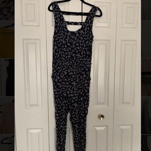 Forever 21 Navy Floral Jumpsuit
